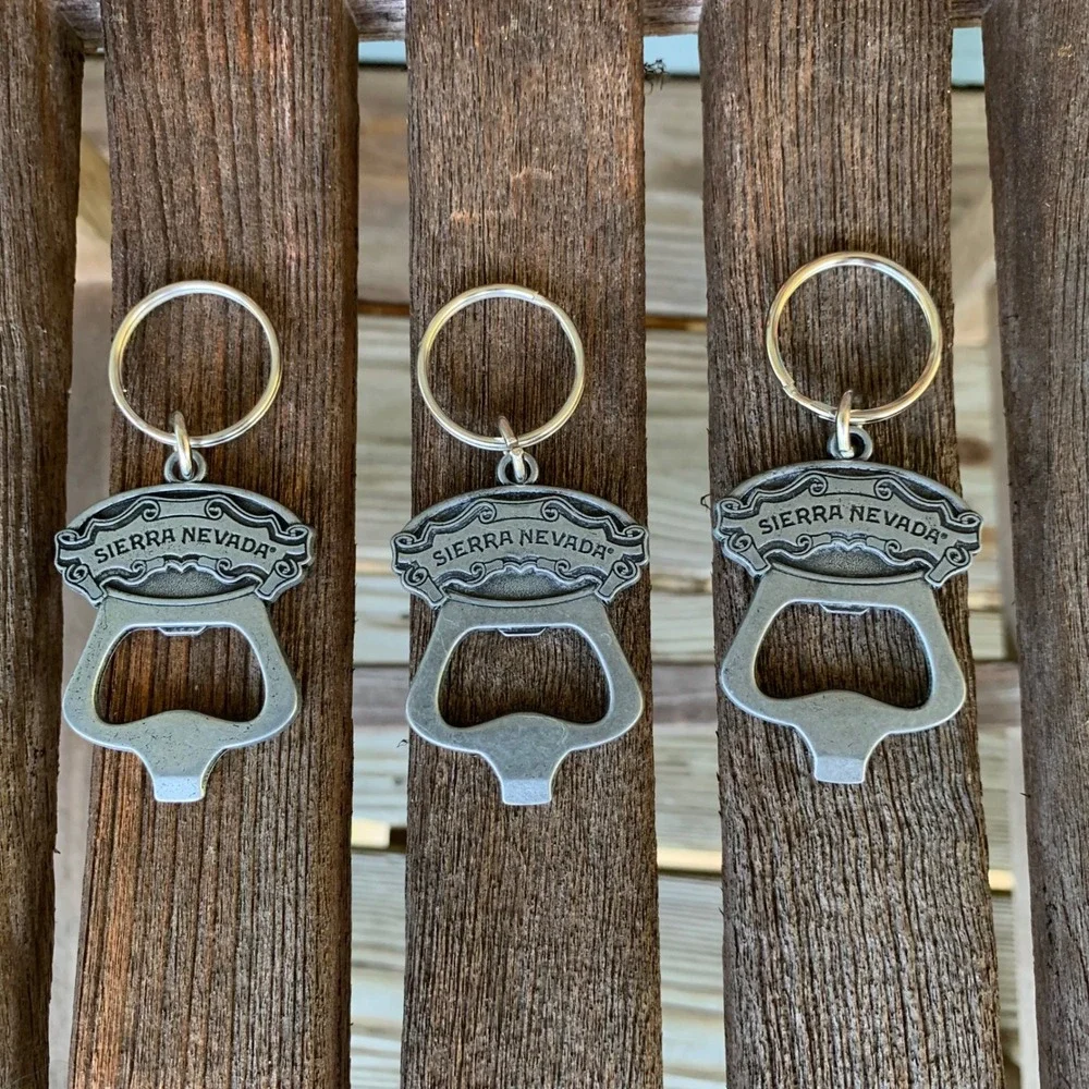 Sierra Nevada Brewing Co Metal Bottle Opener Keychain Set of 3 Silver Tone Bar